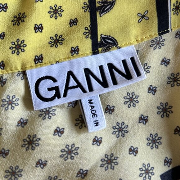 Ganni Silk Mix Maxi Skirt in Minion Yellow ASO Emily in Paris - Picture 12 of 13